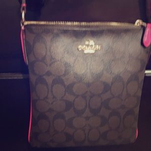 Coach crossbody brown/pink
